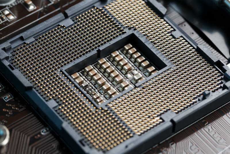 Macro CPU socket. CPU socket The main components of a computer. royalty free stock photos