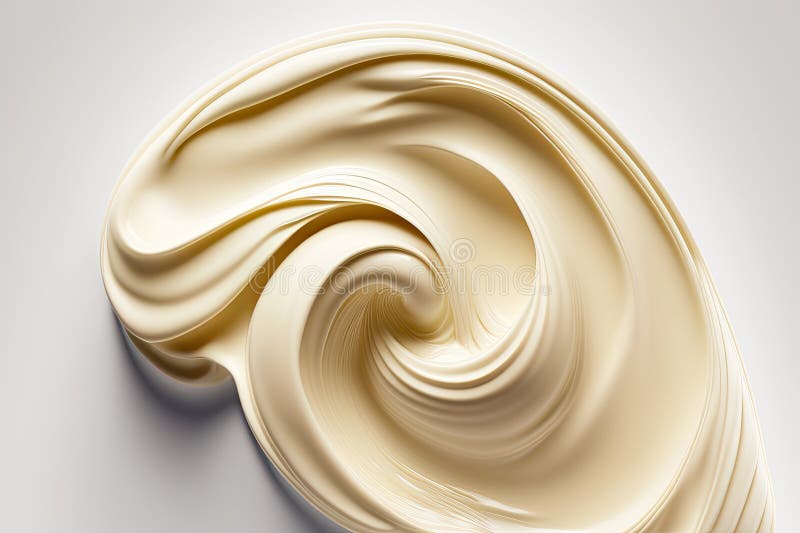 Macro Cream Moisturizer Smear a Wavy Texture on a White. Illustration