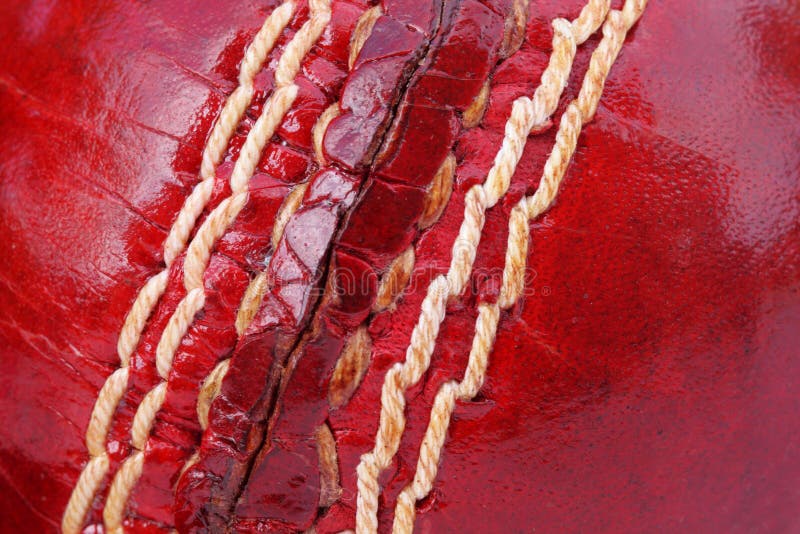 Macro Of A Cricket Ball Seam Stock Image Image of white, sport 32379461