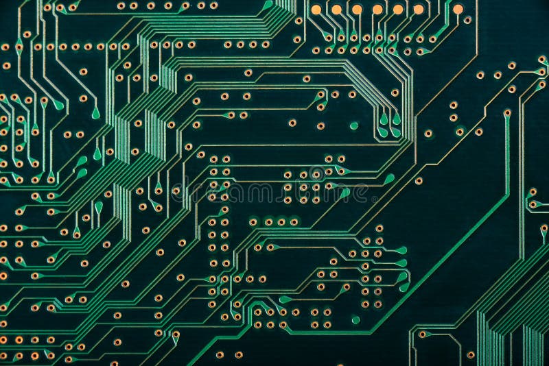 Macro de carte PCB électronique de carte en vert photo stock Macro de carte PCB électronique de carte en vert photo stock