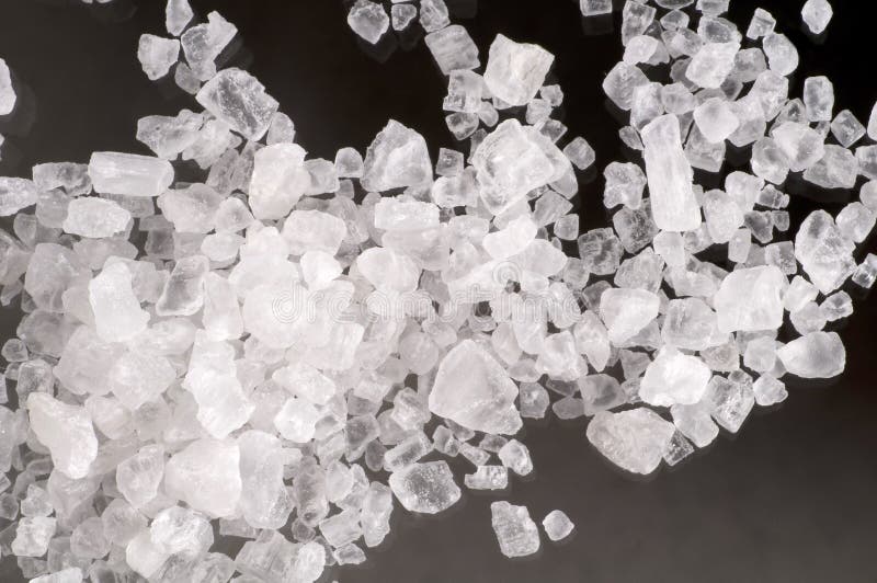 Macro de cristais de sal do mar