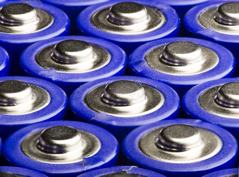 Macro de vue de plusieurs batteries de bleu d'aa photo libre de droits Macro de vue de plusieurs batteries de bleu d'aa photo libre de droits