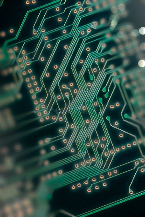 Macro of electronic circuit board pcb in green royalty free stock images Macro of electronic circuit board pcb in green royalty free stock images