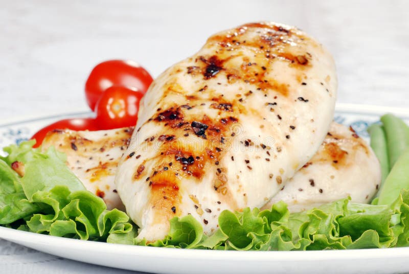 Macro grilled chicken shallow DOF