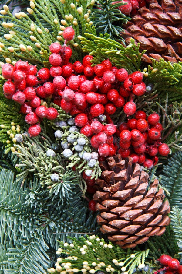 Macro of a holiday wreath