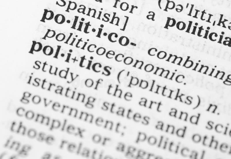 Macro Image of Dictionary Definition of Politics Stock Photo Image of