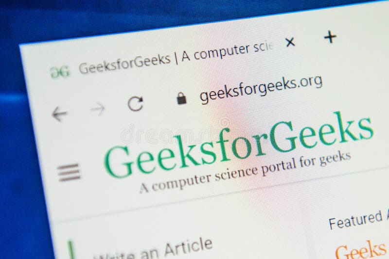 Geeksforgeeks.org Web Site. Selective Focus. Editorial Photo - Image of ...