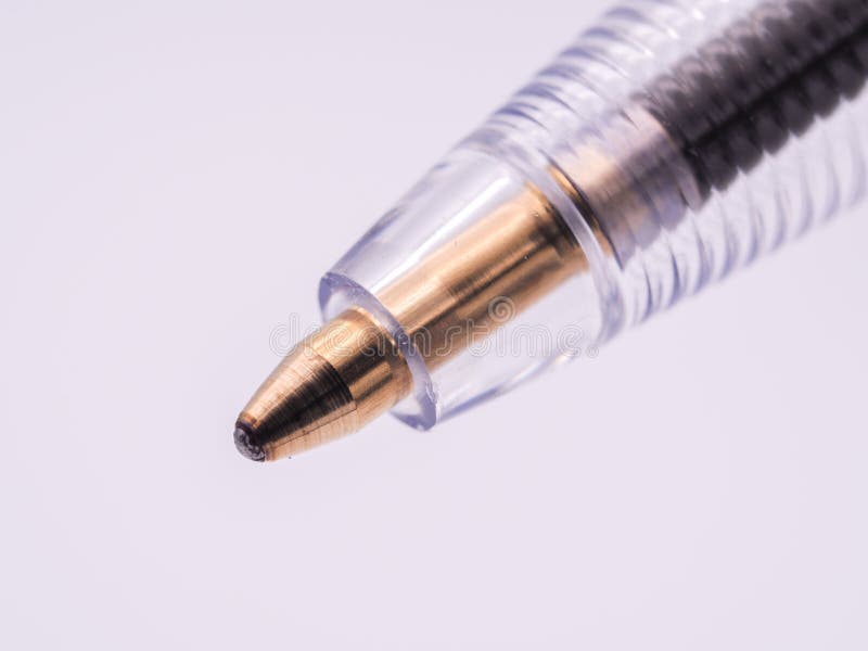 Macro image of the tip of a ballpoint pen royalty free stock photos