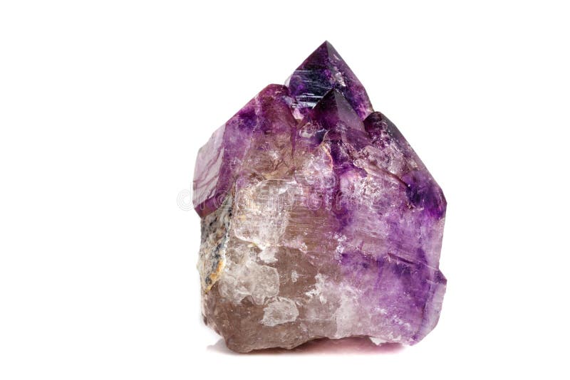 Macro Mineral Stone Amethyst together smoky quartz, rauchtopaz on a white background close up royalty free stock image Macro Mineral Stone Amethyst together smoky quartz, rauchtopaz on a white background close up royalty free stock image