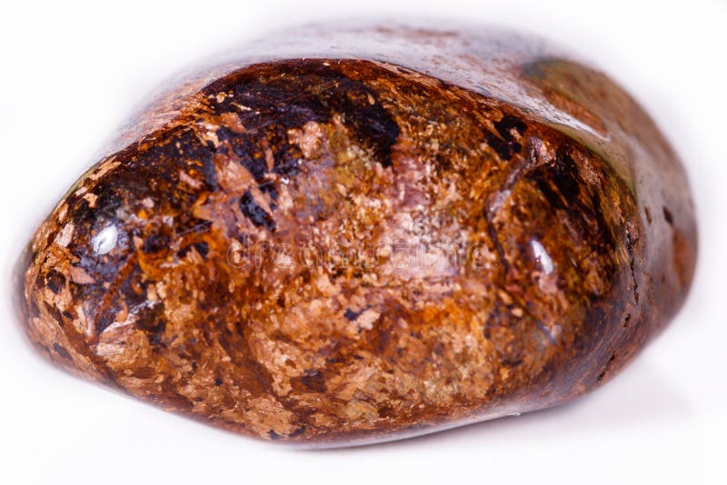 Macro Mineral Stone Bronze on White Background Stock Photo Image of
