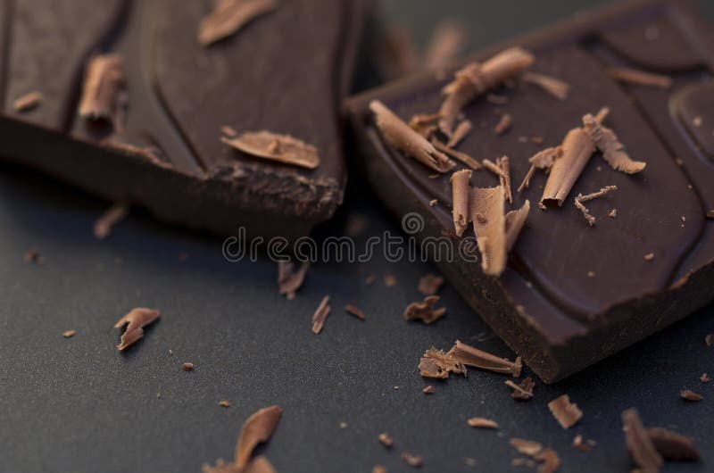 Macro oscura del chocolate