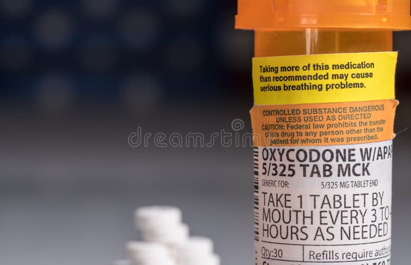Macro of oxycodone opioid tablet bottle stock images Macro of oxycodone opioid tablet bottle stock images