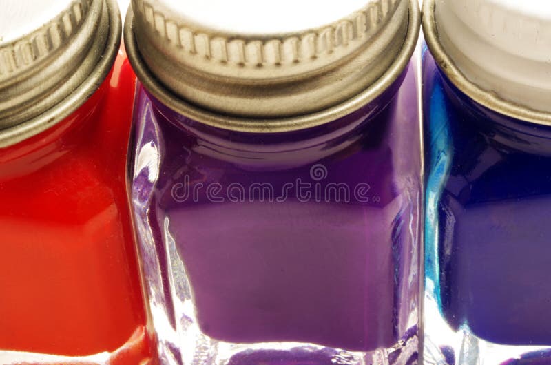 Macro of Paint Containers royalty free stock images
