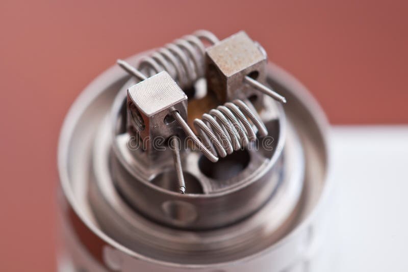 Macro Photo of New Clapton Coil Mounted in the Electronic Cigarette