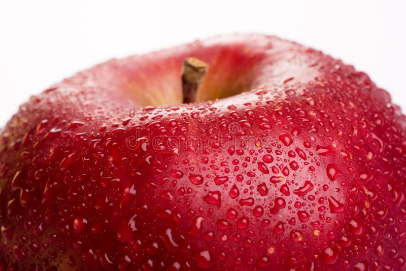 Macro photo of a red apple