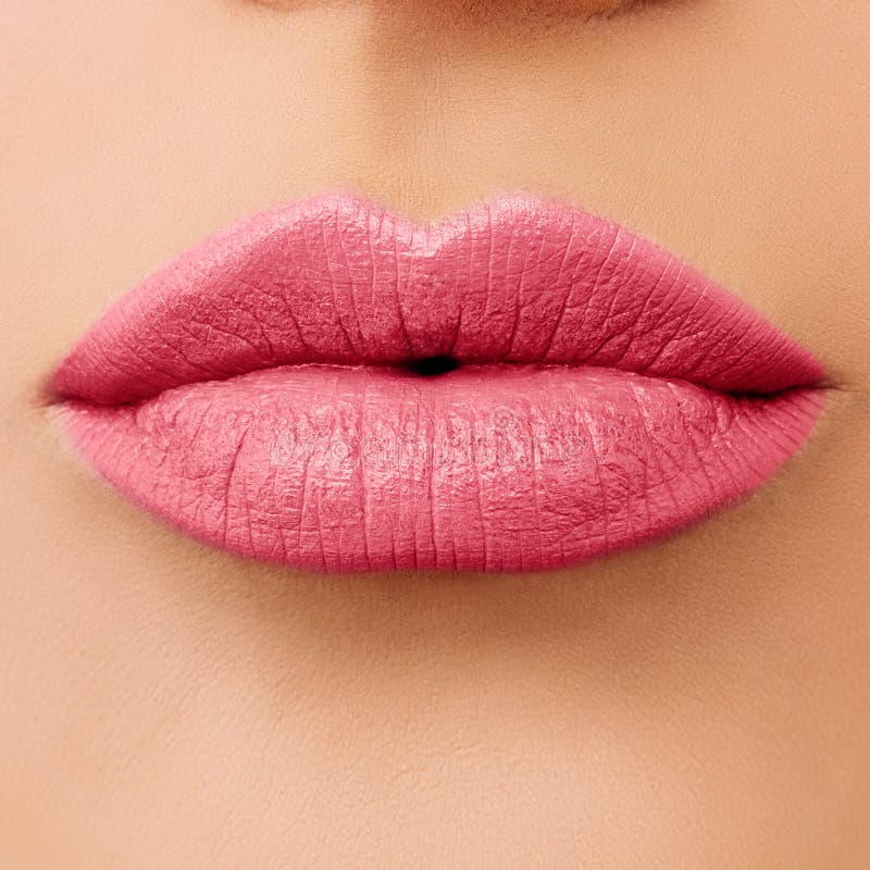 Macro Photo of Rose Female Lips