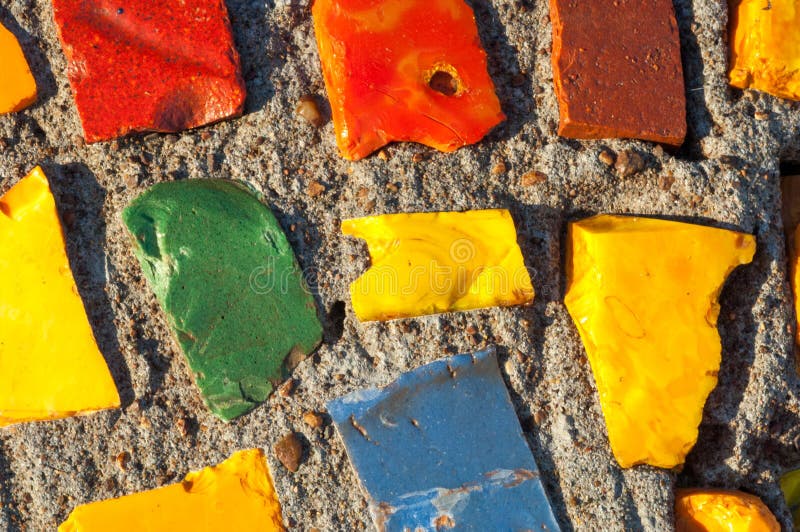 Macro photo Stone mosaic elements. A pattern or pattern of multi