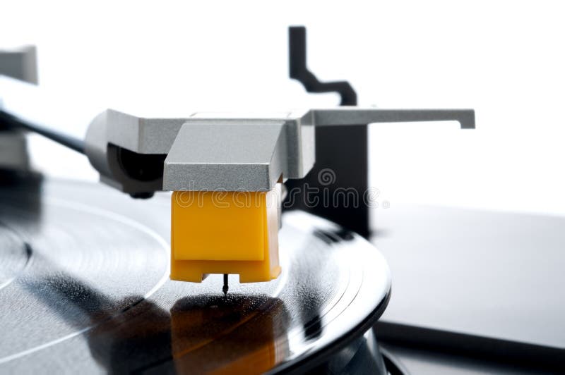 Macro of a record turntable