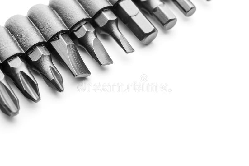 Macro of screwdriver bits royalty free stock photography