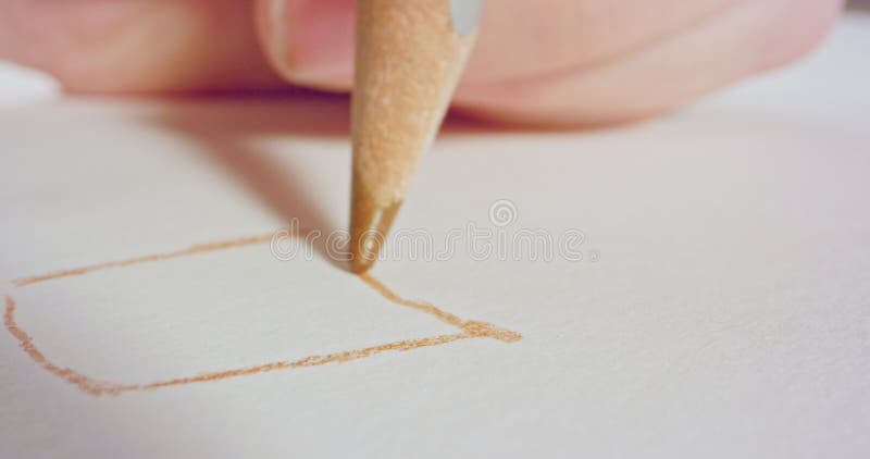 Macro shot of a colored pencil tip drawing on paper stock video footage