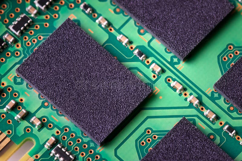 Computer or notebook memory chip. Electronic circuit board. Random Access Memory royalty free stock photography