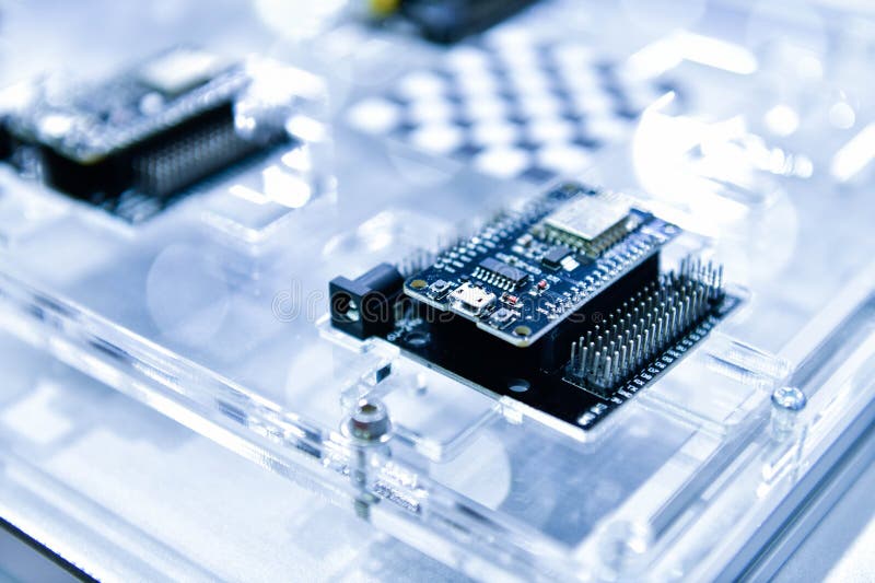 Macro Shot of Computer Processor Production Line print circuit board stock images