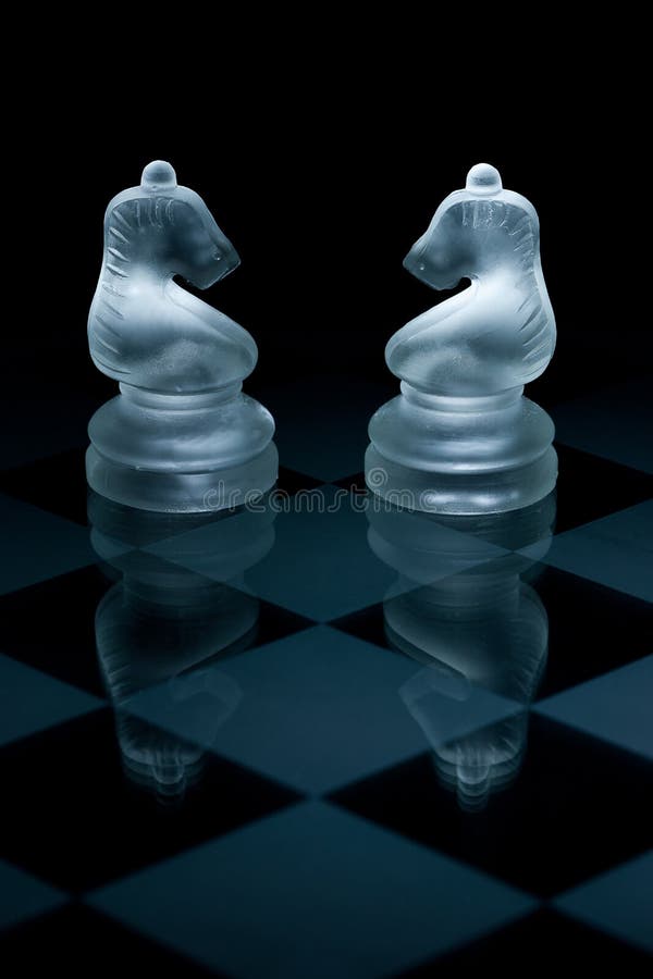 Macro Shot of Glass Chess Pieces Stock Image Image of background