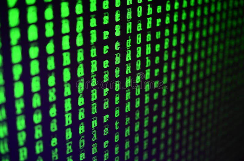 Macro shot of a glitch on the monitor of an office computer. The concept of introducing a virus into a personal data keeper. Strea stock images Macro shot of a glitch on the monitor of an office computer. The concept of introducing a virus into a personal data keeper. Strea stock images