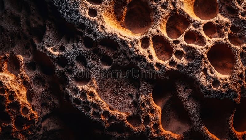 Exploring the Deep Textures and Unique Patterns of Volcanic Rock With Porous stock illustration
