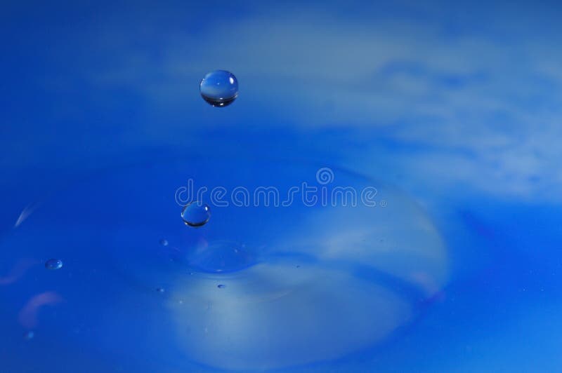 Macro Shot Of Water Drop Falling In Blue Water Stock Photo Image Of