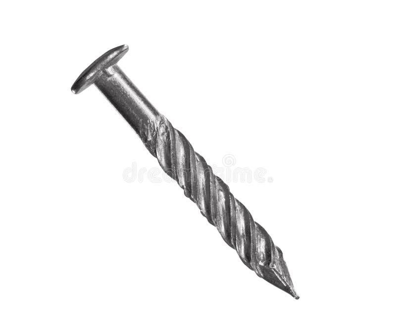 Macro Spiral Finishing Nail Isolated Stock Photo Image of tool