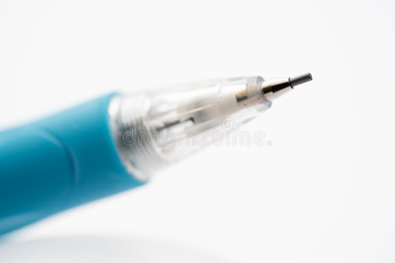 Macro Tip of a Mechanical Pencil on White Background Stock Photo
