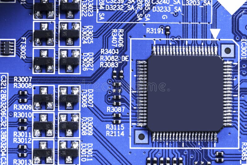 Macro tir d'un Circuitboard avec des puces de résistances et des composants électroniques Technologie de matériel informatique Co photo stock Macro tir d'un Circuitboard avec des puces de résistances et des composants électroniques Technologie de matériel informatique Co photo stock