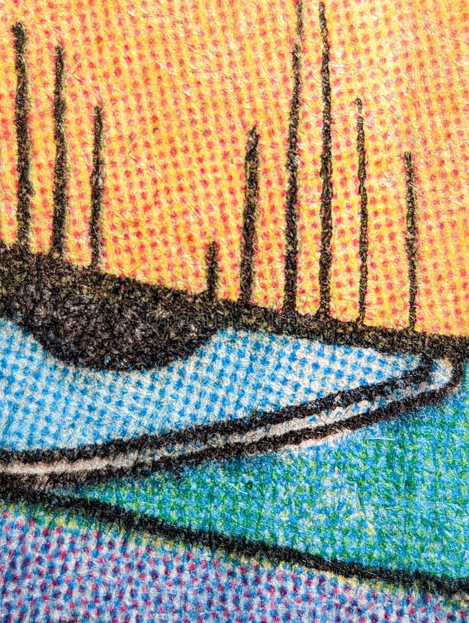 Closeup of a real vintage comic book page with abstract blue dot