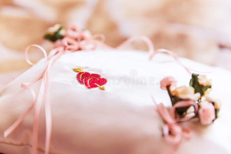 Pillow for wedding rings stock photo. Image of marriage 105197212