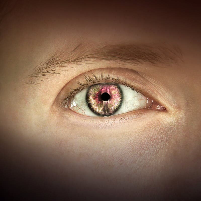 Macrobeeld van menselijk oog stock foto Macrobeeld van menselijk oog stock foto