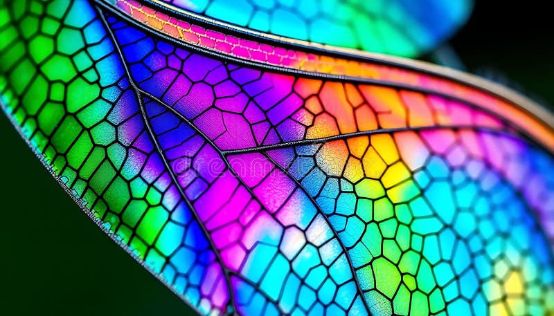 Macrocomanda aripii Dragonfly închide detaliul irizent Stock Photo Generative AI royalty free illustration