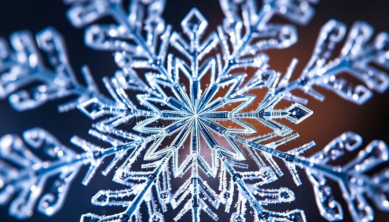 Macrocomanda Fulg de zăpadă închide cristalul de gheață și detaliile înghețate Stock Photo Generative AI stock illustration