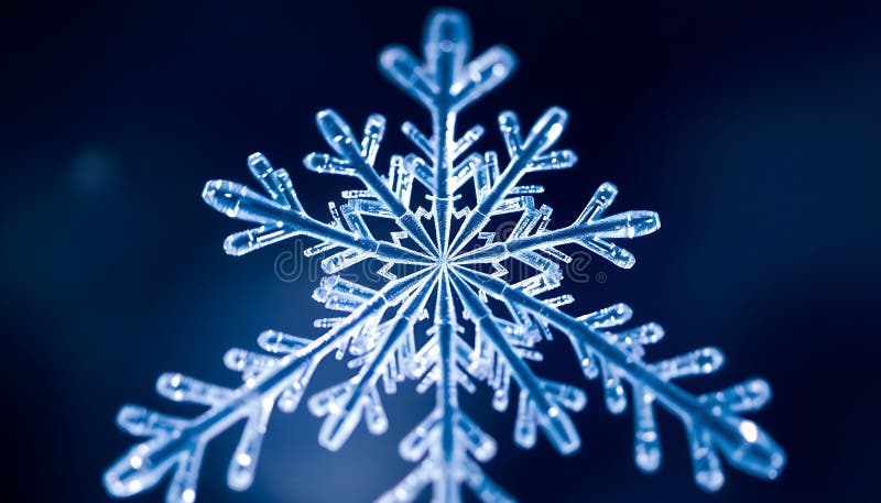 Macrocomanda Fulg de zăpadă închide detaliile iernii Ice crystal Snow Stock Photo Generative AI stock illustration