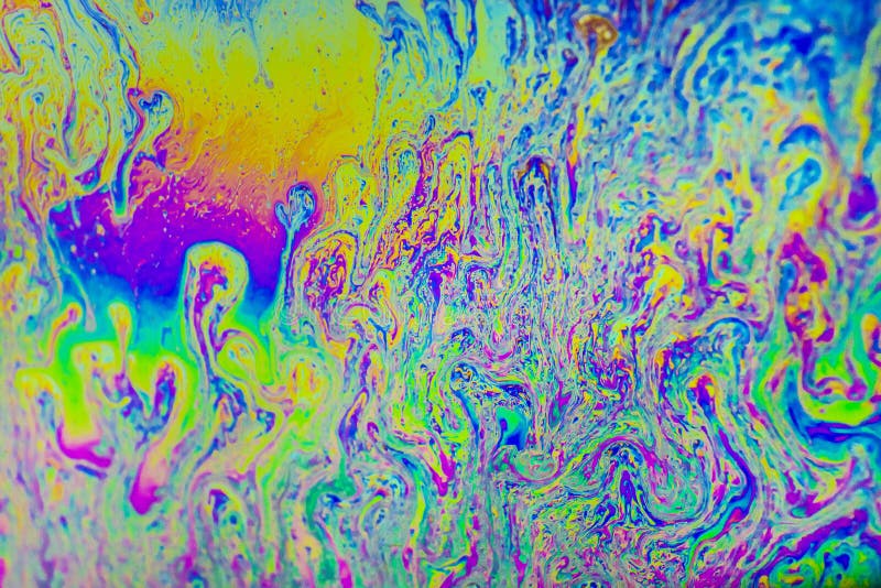 Macrocomanda închide imaginea culorilor de film cu bule de săpun vector illustration