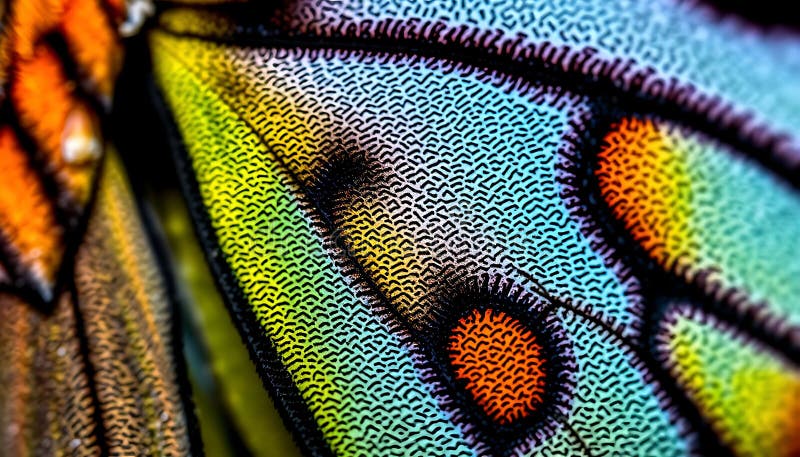 Macrocomenzile cu aripi de fluture detaliau tipare detaliate ale insectelor și natură vibrantă, închid Stock Photo Generative AI stock illustration