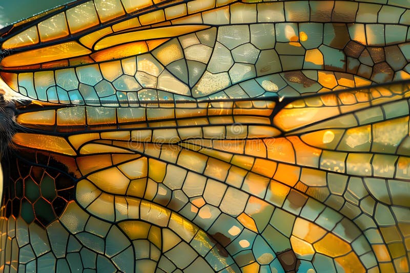 Macrofotografie Dragonfly Wing Photography Exquisite Details of Nature Intricate Design Showcasing the Complex Network of stock illustration