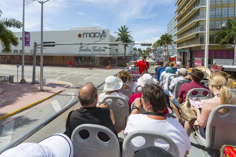 Macys du bus open top south beach miami florida photo libre de droits