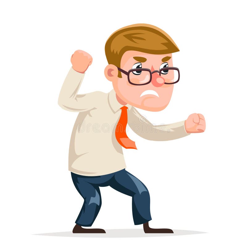 Mad Angry Businessman Guy Character Icon Cartoon Design Vector Illustration  Stock Vector - Illustration of employer, office: 125218048
