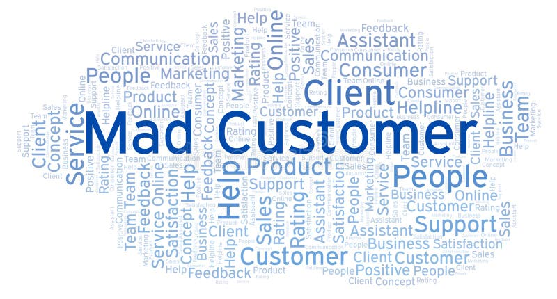 Mad Customer word cloud. stock illustration