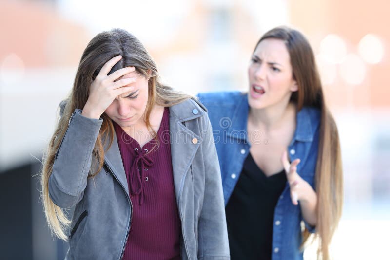 Mad Girl Scolding Her Concerned Friend Stock Image - Image of ...