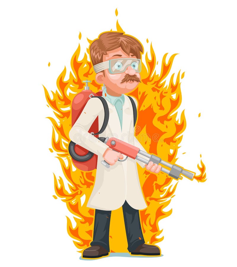 Businessman With Flame Thrower Stock Vector - Illustration ...