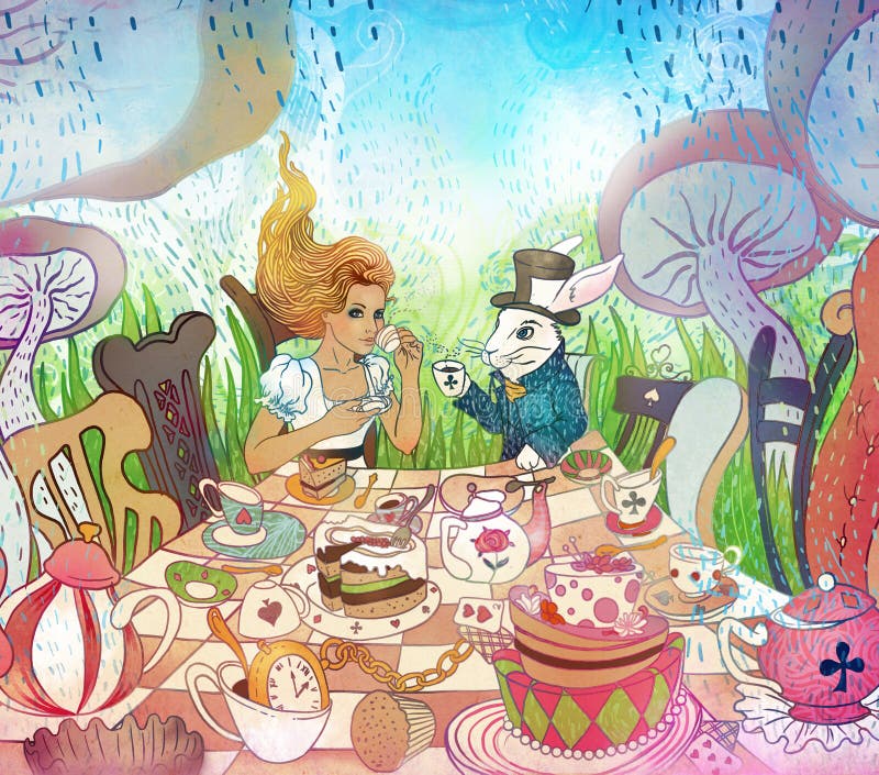 Adventure Girl - Alice In Wonderland Illustration Tee Adventure Girl - Alice In Wonderland Illustration Tee