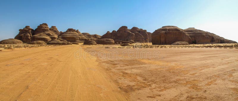 Madain Saleh, sitio arqueológico con las tumbas de Nabatean en la Arabia Saudita KSA