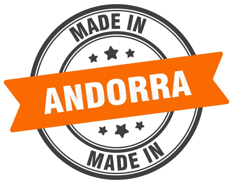 Made in Andorra round Sign. Made in Andorra-stämpel vektor illustrationer